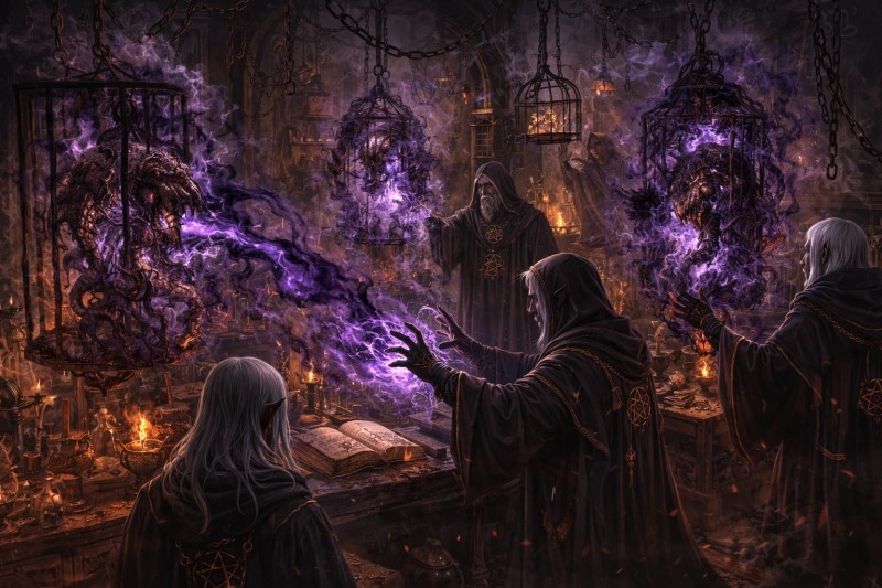 Atelier de sortileges de destruction des gazs , sort de vide realisé sur des creatures